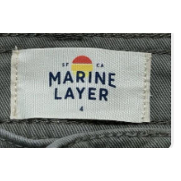 Marine Layer Wide Leg Crop Pants Dusty Olive Green Size 8 New - Picture 3 of 7